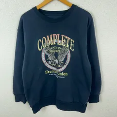 スウェット ロゴプリント ネイビー メンズ 古着 アメカジ ストリート