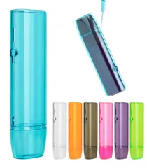 GUANSTD加熱式たばこ用ケース、iqos iluma one/イルマ i ワンに適用する 透明ケース。アイコスイルマ ワン対応 ケース 全面保護 耐衝撃 傷つけ防止 持ち運び便利 ストラップ付（ブルー）