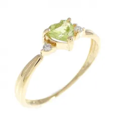 K18YG ハート ペリドット リング