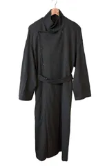 Z1726 sarah pacini  サラパチーニ　ロングコート　ベルト付き　イタリア製　レディース　ダークグレー　サイズ1