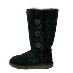 UGG(アグ) ロングブーツ 24 レディース ベイリーボタン トリプレット 1873 黒 ムートン