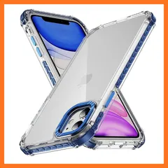 【新品】 iphone 11 ケース iphone ケース iphone11 ケース スマホカバー 耐衝撃 指紋防止 滑り止め マット半透明 黄ばみなし レンズ保護 米軍MIL規格アイフォン11 用カバー 6.1インチ PinLiSheng (青, iPh 0