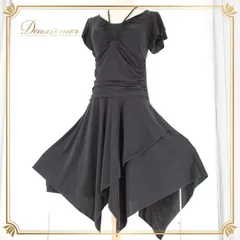 社交ダンス 衣装 スタンダード ラテン ドレス ワンピース レッスンウェア パーティドレス 地 シンプル 黒 ICHIOKU イチオク ブラック系 おしゃれ エレガント スタイリッシュ 柔らかい 伸縮性 コーディネート ブラック ドレス 女性用 ダンス衣装