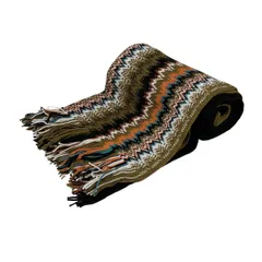 MISSONI(ミッソーニ) ストール(ショール)美品  - カーキ×オレンジ×マルチ ウール