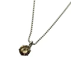 Pt850/Pt900ネックレス　1.7g デザインネックレス 一粒ブラウンダイヤ ネックレス D0.13ct 45.5cm ジュエリー 宝石 レディース プレゼント用 贈答用【中古品】 USED-A 【9356】
