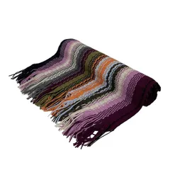 MISSONI(ミッソーニ) ストール(ショール)美品  - ピンク×ライトブルー×マルチ ウール