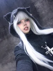 猫耳 ニットキャップ ウール ニット帽 レディース 地雷系 ネコ耳 冬 キャップ 黒 帽子 サブカル女子 ドラゴンブローチ 防寒 秋 耳当て 小物 ant4y511270