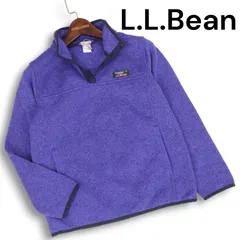 【美品】L.L.Bean エルエルビーン 秋冬 裏起毛★ スタンドカラー フリース トレーナー Sz.M キッズ レディースにも アウトドア