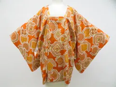 【一輝堂】道行コート 花 正絹 着物 美品 身丈約82cm 裄丈63cm 25z12-7022