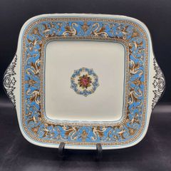 WEDGWOOD】フロレンティーンターコイズ ブルー スクエアプレート 平皿