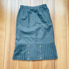 美品 leilian レリアン スカート プリーツ グレー レディース サイズ9号