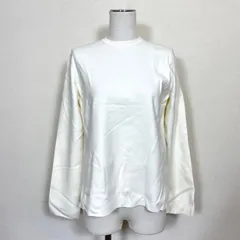 ミラオーウェン ウール混 袖スリット クルーネック ニット S相当 アイボリー