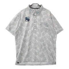 サイズ：LL FILA GOLF フィラゴルフ  半袖ポロシャツ ボタニカル柄 グレー系 [240101598512] ゴルフウェア メンズ ストスト