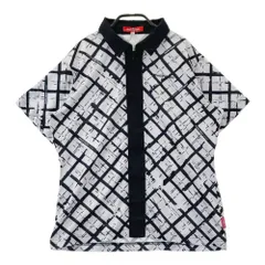 サイズ：LL marie claire sport マリクレール スポール ML713612 ハーフジップ半袖ポロシャツ 総柄 ホワイト系 [240101600744] ゴルフウェア レディース ストスト