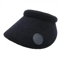 【美品】マスターバニー つば広サンバイザー ネイビー つばロゴ ウール混  レディース FR ゴルフウェア MASTER BUNNY EDITION