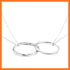 【新品】 [Nicoiro] ペアリング 手元を美しく魅せるシンプルで華奢なリング ペアルック カップル フリーサイズ シルバー（S925） 製 (ペアリング+チェーン) 0