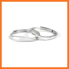 【新品】 [Nicoiro] ペアリング 波のように途切れない愛 フリーサイズ カップル お揃い 指輪 シルバー（S925） 製 (ペアリング) 0