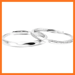【新品】 [Nicoiro] ペアリング 手元を美しく魅せるシンプルで華奢なリング ペアルック カップル フリーサイズ シルバー（S925） 製 (ペアリング) 0