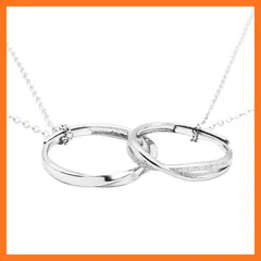【新品】 [Nicoiro] ペアリング 永遠の愛を表すデザイン ペアルック カップル フリーサイズ (ペアリング+チェーン)