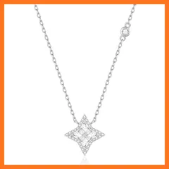 【新品】 [FANCIME] ネックレス レディース クロススター 「星の光り」 星モチーフ ジルコニア ピュア 横ライン シルバー S925 キラキラ 人気 首飾り ブランド クリスマス 誕生日 記念日 プレゼント ギフトラッピング付 0