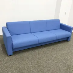 オカムラ 応接用ソファ 3人用 ソファベッド 8301 W2030 ターコイズブルー