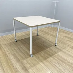 イトーキ ミーティングテーブル 完成品 角テーブル コムネットエーディ キャスター付 W900 D900 ファインウォールナットL