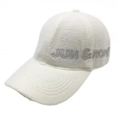 【美品】ジュンアンドロペ キャップ アイボリー 起毛素材 つば裏ボア ロゴ刺しゅう    ゴルフウェア JUN＆ROPE