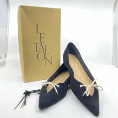 ルタロン ポインテッド 2way リボンフラットシューズ 25.0 ブラック