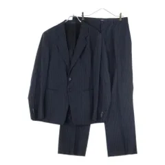 EMPORIO ARMANI (エンポリオアルマーニ) セットアップスーツ ストライプ総柄 ウール 2B テーラードジャケット ノータック スラックスパンツ グレー