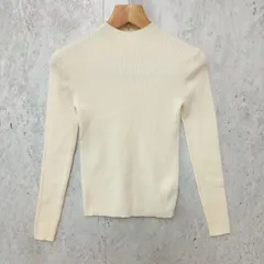 SAISON DE PAPILLON  セゾンドパピヨン リブ編み ハイネック ニット セーター プルオーバー ホワイト Mサイズ ◎_〇◇