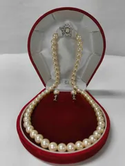 【未使用】カイパール 貝パール 9mm ネックレス イヤリング セット 冠婚葬祭 大珠