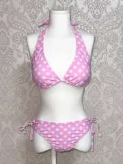 ピンク ホワイト ドット ビキニ 水着 セット