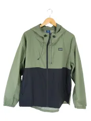 アウトドアプロダクツ OUTDOOR PRODUCTS マウンテン パーカー ジャケット ジップアップ  フード ロゴ ワンポイント バイカラー カーキ ブラック サイズ4L QQQ