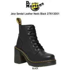 Dr.Martens(ドクターマーチン)ジェシー 6タイ ブーツ チャンキー ヒール レザー イエローステッチ レースアップ 厚底 革靴 シューズ レディース 27613001