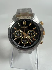 SEIKO クロノグラフ 腕時計 SBTR015 クォーツ ブラック