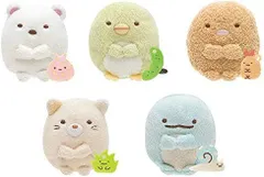 サンエックス てのりぬいぐるみ すみっコぐらし 5種セット 各1点ずつ ぬいぐるみ すみっこぐらし san-x 手のひらサイズ てのり フェルトマスコット付 しろくま ぺんぎん？ とんかつ ねこ とかげ