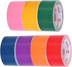 PREMIUMM ガムテープ 布 カラー 7色セット 幅50mmx13m 防水 強力粘着 カラフルテープ 工作用 イベント用 (マルチカラー,  幅50mmx13m)