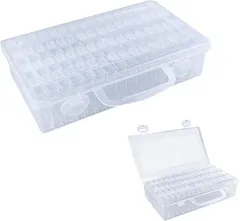 Akaaka ビーズケース ビーズ入れ ダイヤモンドアート 収納 小分け ビーズクラッシャー ビーズキャビネット (透明,  64個)