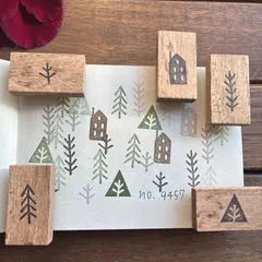 スタンプ　No. 9457木と家セット