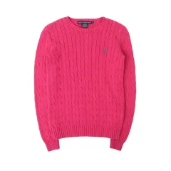ポロ ラルフローレン ピンク コットン ケーブル ニット