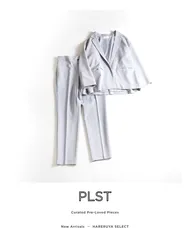 977t*美品 プラステ PLST ポリレーヨン テーラードジャケット ポリレーヨン スティックパンツ セットアップ M ライトグレー