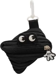 Sunny Glow ジッパー モンスター 小銭入れ 小物入れ コインケース かわいい 収納 バッグチャーム ポーチ ぬいぐるみ型 キーホルダー (ブラック)