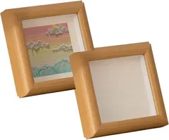 Akaaka 木製フォトフレーム チェキサイズ対応 ましかくスタンド 写真立て 正方形 (ウッド、２個セット,  正方形)