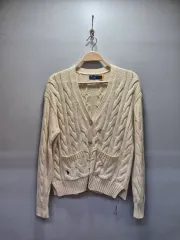 ポロラルフローレン アイボリー ケーブル編み カーディガン