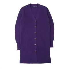 ポロ ラルフローレン パープル ウール カシミア ロング カーディガン