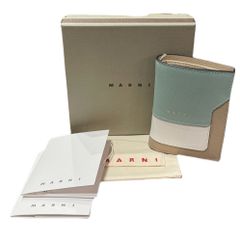 最終価格】MARNI 財布 オールレザー トランクミニ ネイビー タグ付き