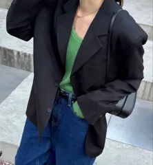 ブラック オーバーサイズ ジャケット