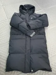 ニューバランス ブラック ロング丈ダウンジャケット フードダウン アウター