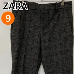 ZARA ザラ パンツ スラックス チェック柄 ブラック レディース 9サイズ 【CB812】
