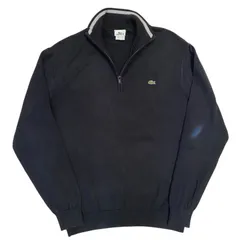 【00s】LACOSTE ハーフジップ スウェット ブラック Size 6